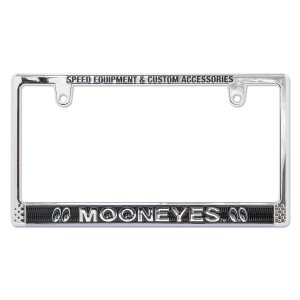 Photo2: Raised MOONEYES Logo Chrome License Plate Frame for JPN size