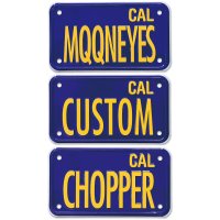 California Motorcycle License  Plate - Blue