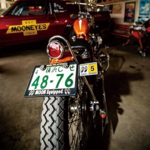 Photo1: MOON Equipped GEARS FOR ACTION! License Plate Frame for Motorcycle【for 126cc UP】