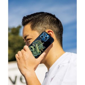 Photo4: MOON Pinstripe Dragon iPhone 15 Hard Case