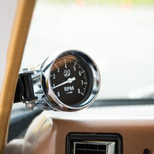 Photo1: MOON Mini Tachometer Black 8000rpm
