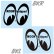 Photo2: MOON Equipped Eye Shape Die Cut Sticker (2)