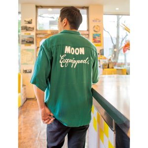 Photo2: MOON Equipped Two-tone Bowling Shirt