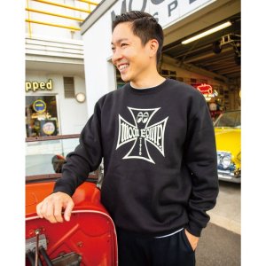 Photo1: MOON Equipped Iron Cross Sweatshirt Black