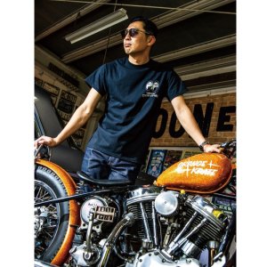 Photo2: MOON Custom Cycle Shop Panhead T-shirt