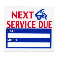 Static Cling Oil Change Sticker