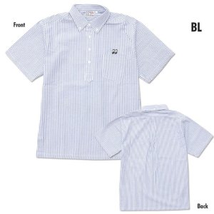 Photo6: MOON Stripe Pull-over Short Sleeve Shirt