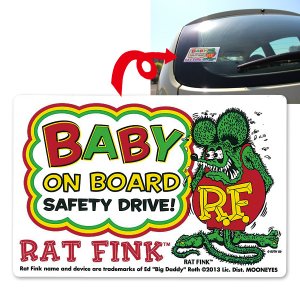 Photo1: Rat Fink Baby on Board Sticker