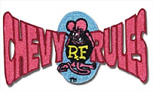 Photo1: Rat Fink Chevy Rules Patch