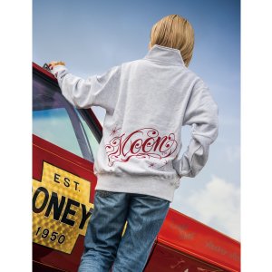 Photo2: MOON Modern Script Logo Half Zip Sweatshirt