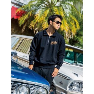 Photo4: MOON Modern Script Logo Half Zip Sweatshirt