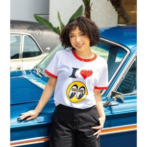 Photo1: I LOVE MOON Trim T-shirt