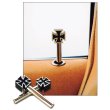 Photo1: Iron Cross Black Door lock Knob (1)