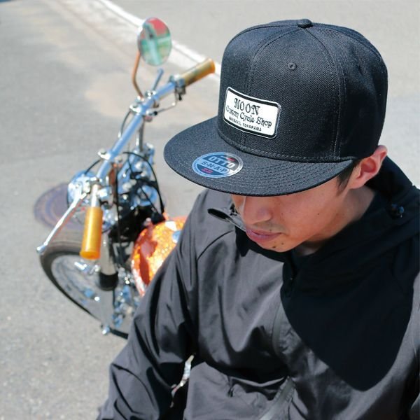 Photo1: MOON Custom Cycle Shop Flat Hat Visor Cap (1)