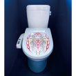 Photo1: MOON Red Flames Toilet Lid Sticker (1)