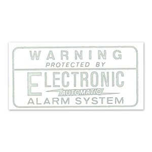 Photo: HOT ROD Sticker ALARM SYSTEM Decal White