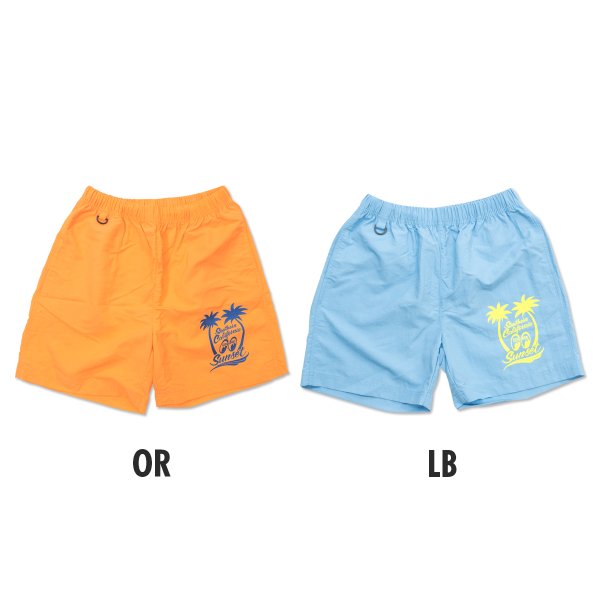 Photo3: MOON Palm Tree Nylon Short Pants (3)