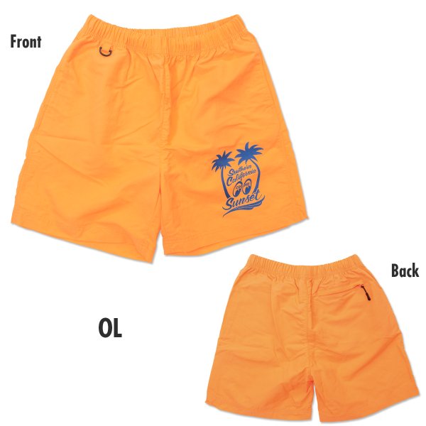 Photo5: MOON Palm Tree Nylon Short Pants (5)