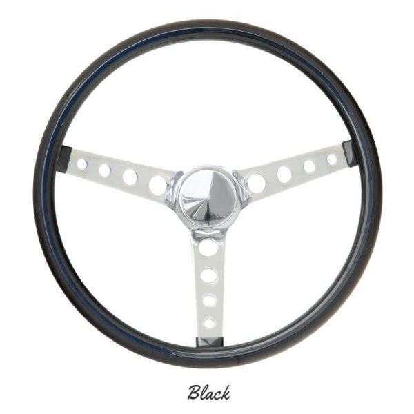 Photo2: MOONEYES ORIGINAL "4-Holes Finger Grip" Steering Wheel 15" Black (Vinyl Grip) (2)