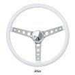 Photo2: MOONEYES ORIGINAL "4-Holes Finger Grip" Steering Wheel 15" White (Vinyl Grip) (2)