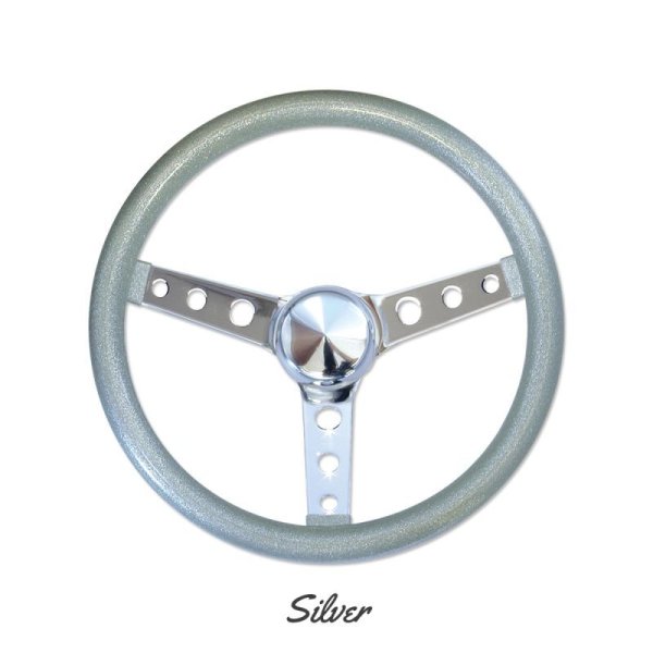 Photo5: MOONEYES ORIGINAL California Metal Flake Steering Wheels 3-Holes 34cm(13.5") (5)