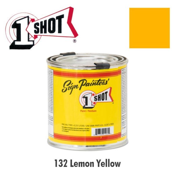 Photo1: Lemon Yellow 132 - 1 Shot Paint Lettering Enamels 237ml (1)