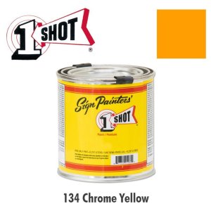 Photo: Chrome Yellow 134 - 1 Shot Paint Lettering Enamels 237ml