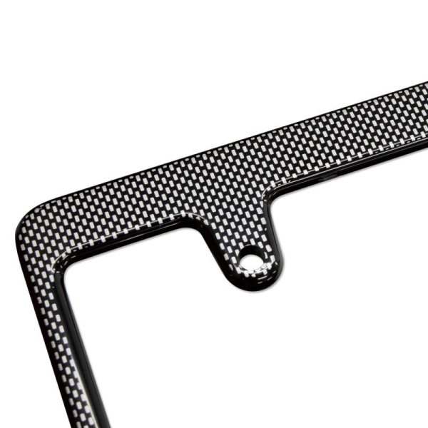 Photo3: Std. License Plate Frame Carbon Fiber Look Plain 【MG058】 (3)
