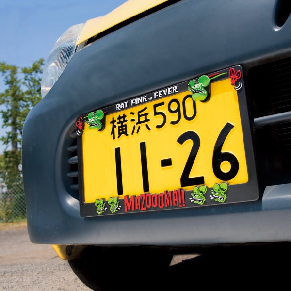 Photo1: Raised Rat Fink Face Logo License Plate Frame for JPN size (1)
