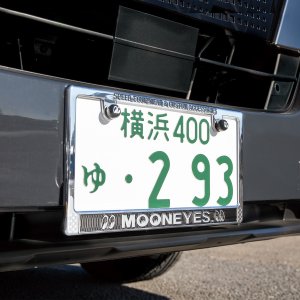 Photo: Raised MOONEYES Logo Chrome License Plate Frame for JPN size
