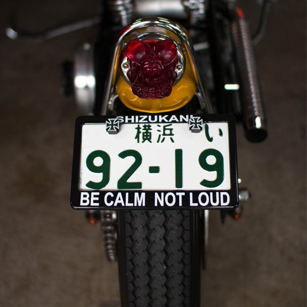 Photo2: Original Custom License Plate Frame Black for Motorcycle (2)