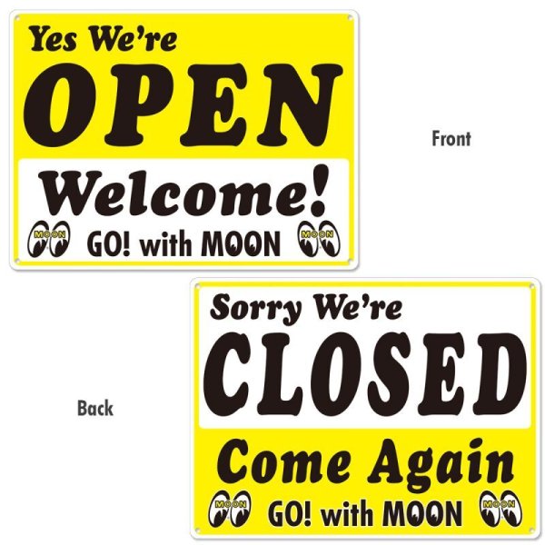 Photo3: MOON Open / Closed Sign Plate (3)