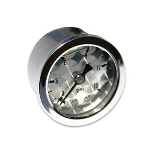Photo: Direct mount Pressure Gauge Engine-Turned Facia Face  (0-15psi)