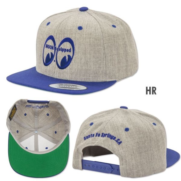 Photo5: MOON Equipped Eyeshape Wool Flat Visor Cap (5)
