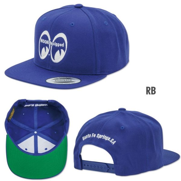 Photo4: MOON Equipped Eyeshape Wool Flat Visor Cap (4)