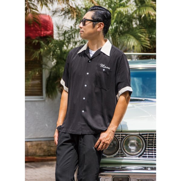 Photo1: MOON Equipped Bowling Shirt (1)
