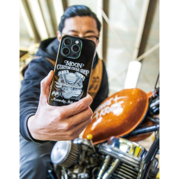 Photo4: MOON Custom Cycle Shop Panhead iPhone 15 Hard Case (4)