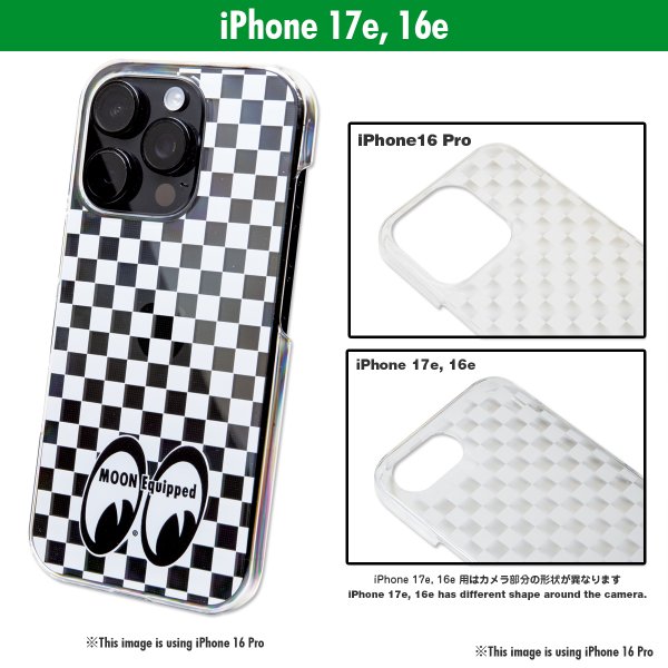 Photo1: MOON Equipped Eyeshape Checker iPhone 16e/17e Hard Case (1)