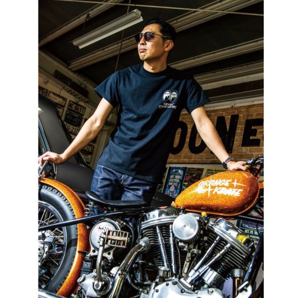 Photo2: MOON Custom Cycle Shop Panhead T-shirt (2)
