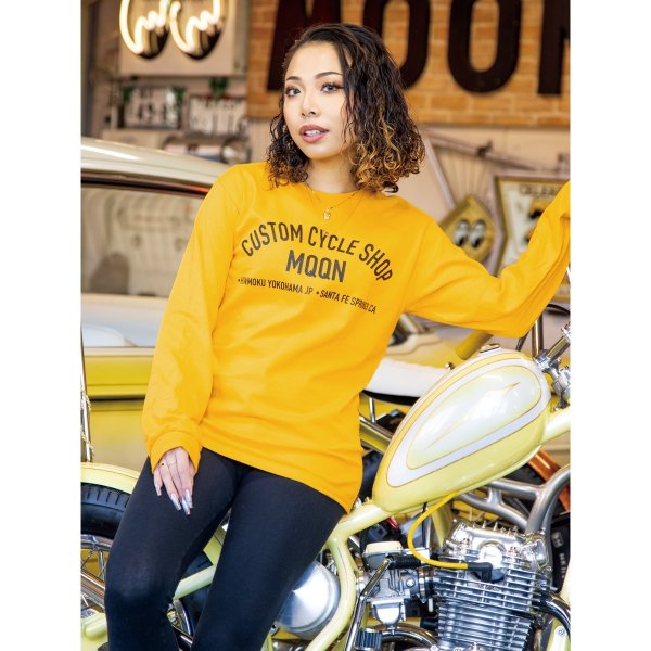 Photo1: MOON Custom Cycle Shop Long Sleeve T-shirt (1)