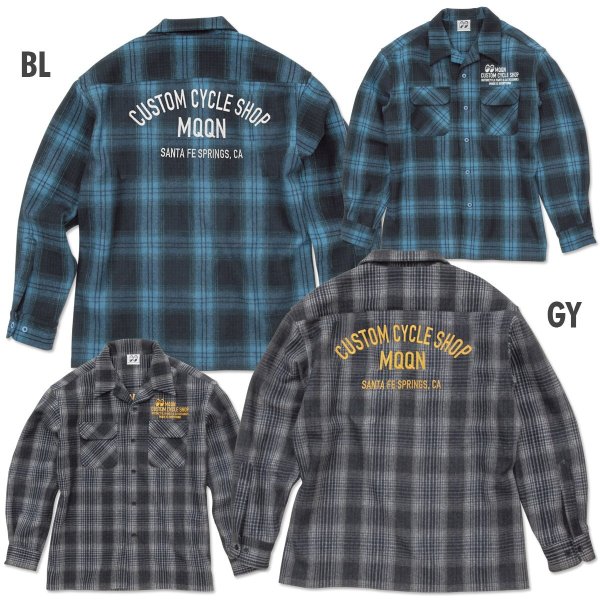 Photo4: 【30%OFF】MOON Custom Cycle Shop Wool Check Shirt (4)