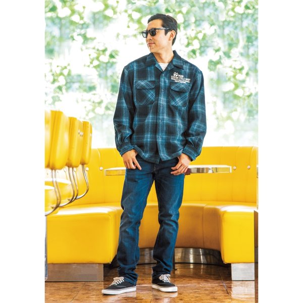 Photo1: 【30%OFF】MOON Custom Cycle Shop Wool Check Shirt (1)