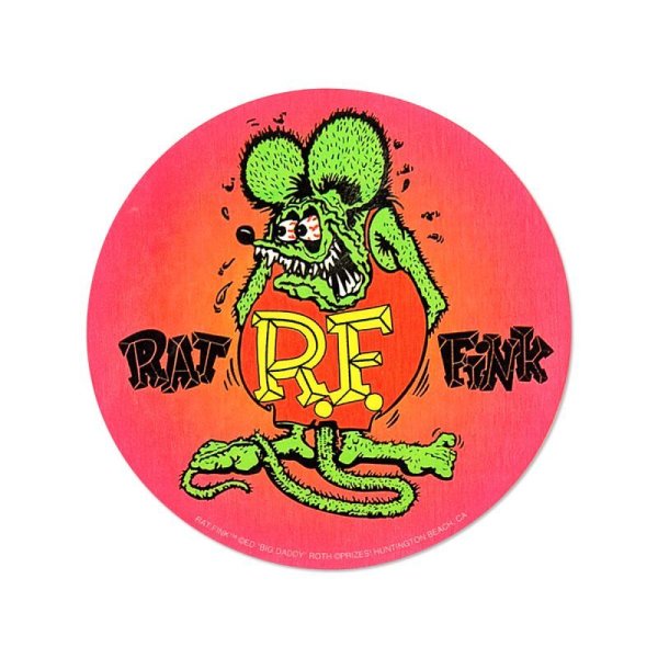 Photo2: Rat Fink Circle Decal (2)