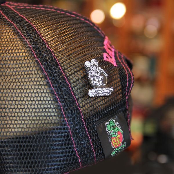 Photo1: Rat Fink Hat Pin Black (1)