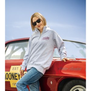 Photo: MOON Modern Script Logo Half Zip Sweatshirt