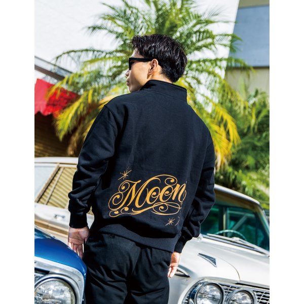 Photo3: MOON Modern Script Logo Half Zip Sweatshirt (3)