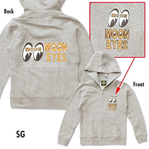 Photo3: Kids MOON Eyeshape Logo Light Zip Parka (3)