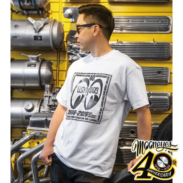 Photo1: MOONEYES 40th Anniv. Square Logo T-shirt (1)