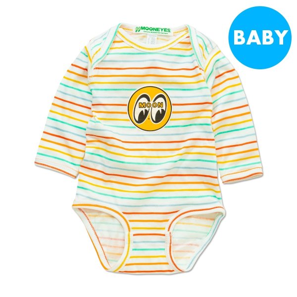 Photo2: MOON Baby Long Sleeve Rainbow Bodysuit (2)
