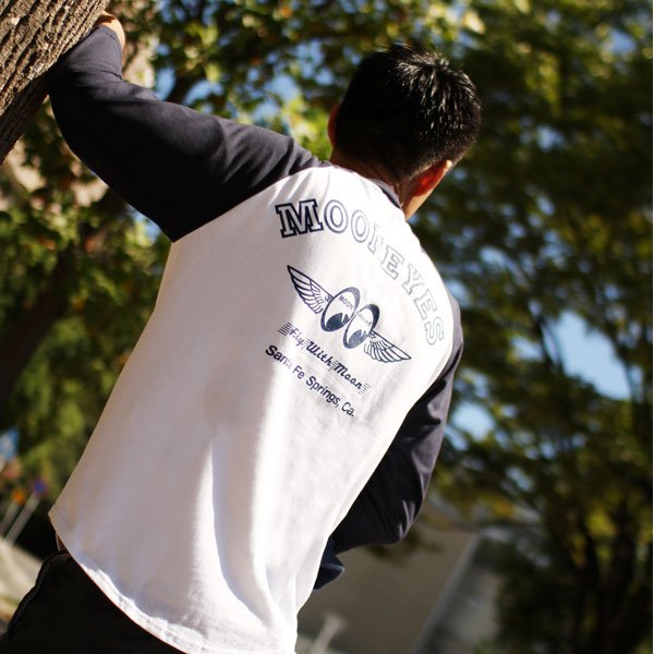Photo1: FLY with MOON Raglan 3/4 Sleeve T-Shirt (1)